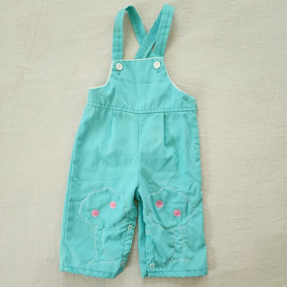 Vintage Tree Embroidery Overalls 6 months